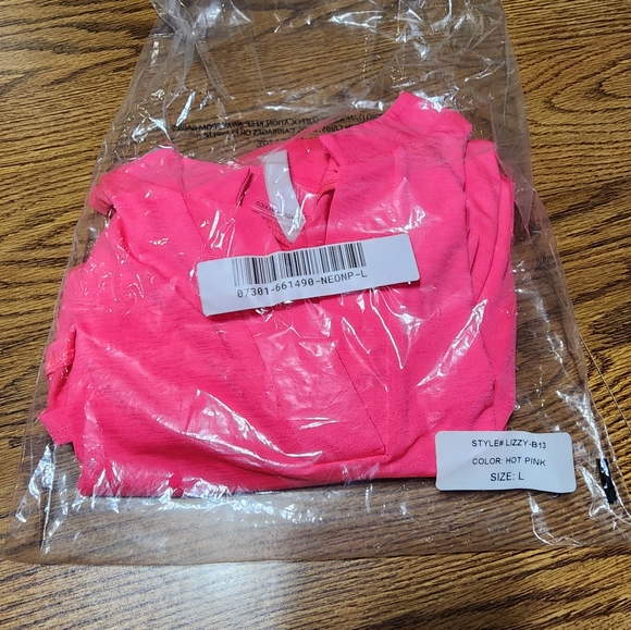 New Dear Scarlett Lizzy Dress shirt Blouse Hot Pink - Picture 2 of 7